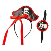 Diadem Pirat med Ögonlapp Glittrig - One size