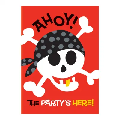 Inbjudningskort Piratkalas - 8-pack