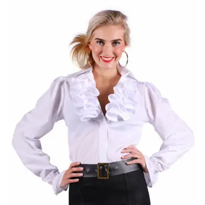 Kråsblus Vit Dam Deluxe - Large