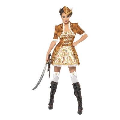 Kvinnlig Steampunk Pirat Maskeraddräkt - Small