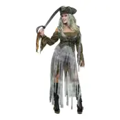 Pirat Dam Zombie Maskeraddräkt - Small/Medium