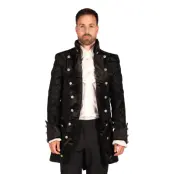 Pirat Kappa Brocade Herr Svart Deluxe - Medium