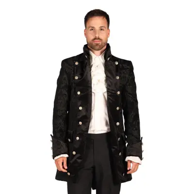Pirat Kappa Brocade Herr Svart Deluxe - X-Large