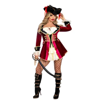 Pirat Kapten Klänning Deluxe Maskeraddräkt - X-Large