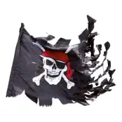 Piratflagga Jolly Roger Sliten