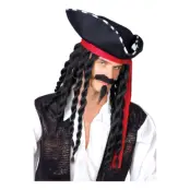 Pirathatt med Peruk - One size