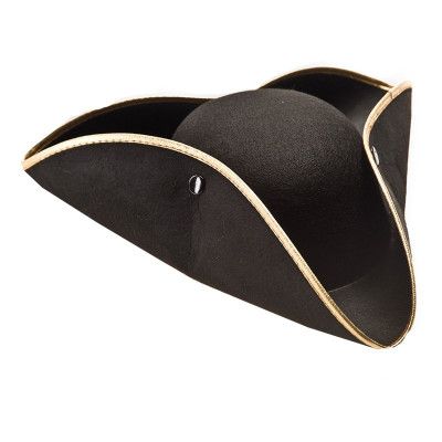 Pirathatt Svart med Guldkant - One size