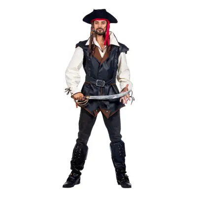 Piratjacka Deluxe Herr Maskeraddräkt - Large