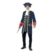 Piratkapten Blå Maskeraddräkt - Medium