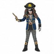 Piratkapten Skelett Barn Maskeraddräkt - Medium