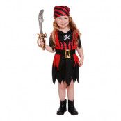 Piratklänning Röd/Svart Barn Maskeraddräkt - One size
