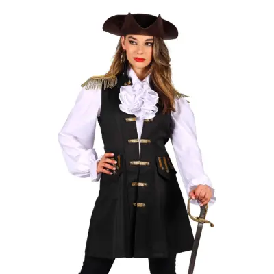 Piratväst Svart Dam Deluxe - XX-Large