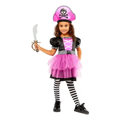 Rosa Sjökaptensklänning Barn Maskeraddräkt - Medium
