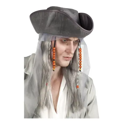 Spökpirat Peruk med Hatt - One size