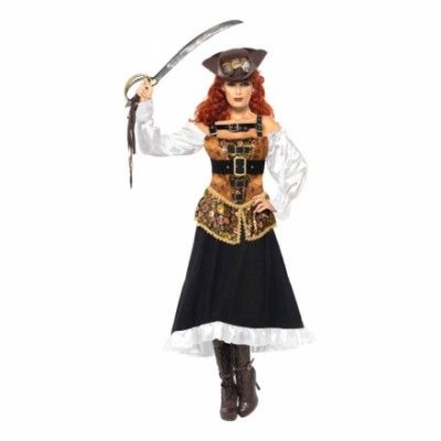 Steampunk Pirattjej Maskeraddräkt