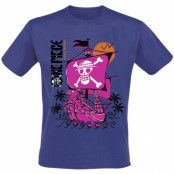 One Piece - Anime T-shirt - He´s A Pirate - S M - för Herr - blå