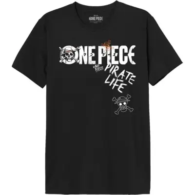 One Piece - Anime T-shirt - Pirate Life - S XXL - för Herr - svart