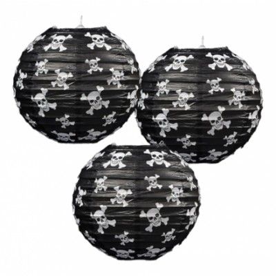 Papperslyktor Pirat - 3-pack