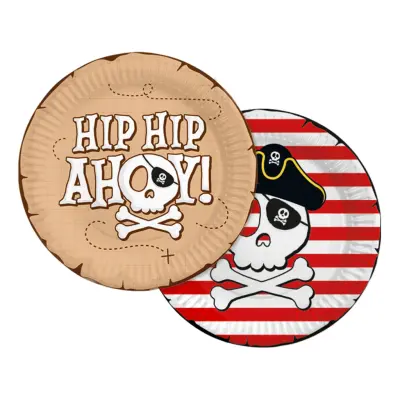 Papperstallrikar Pirat Hip Hip Ahoy - 8-pack