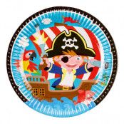 Papperstallrikar Pirat Jolly Roger - 8-pack