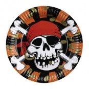 Papperstallrikar Jolly Roger - 8-pack