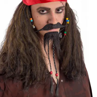 Pirat Mustasch och Skägg - One size