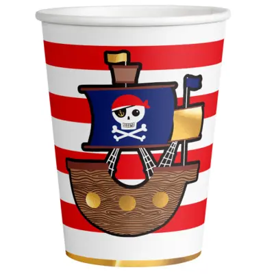 Pirat Pappersmugg 8-pack