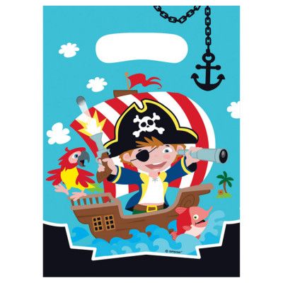 Pirat Partypåsar Plast 8-pack