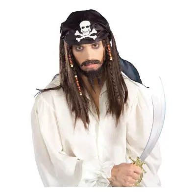 Piratperuk med Dödskallebandana