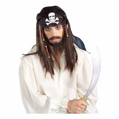 Piratperuk med Dödskallebandana