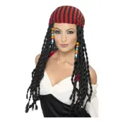 Piratperuk med Flätor och Pärlor