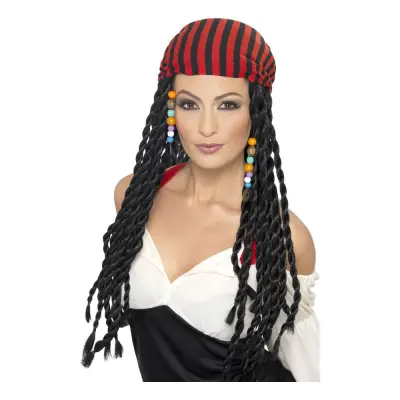 Piratperuk med Flätor och Pärlor