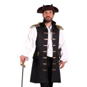 Piratväst Svart Herr Deluxe - X-Large