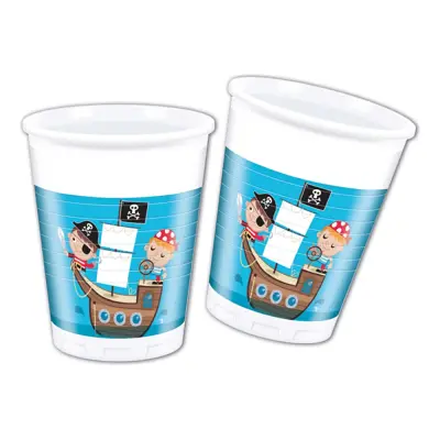 Plastmuggar Piratbarn - 8-pack