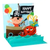 Pop-Up Kort Mini Lilla Piraten