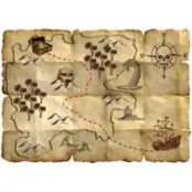 Skattkartor pirat 4-pack