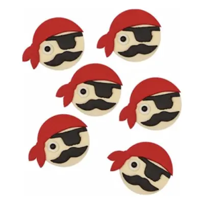 Sockerdekorationer Pirater - 6-pack