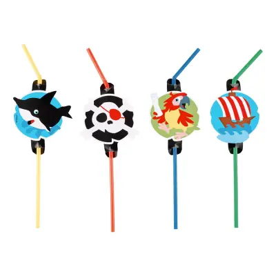 Sugrör Pirat Jolly Roger - 8-pack