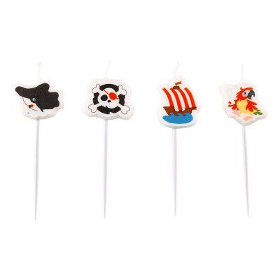 Tårtljus Piratkalas - 4-pack