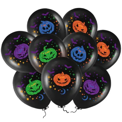 Ballonger Med Pumpa Motiv Svart 9-pack