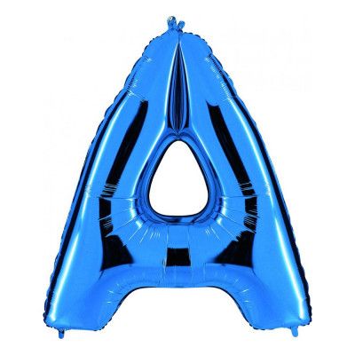 Bokstavsballong Blå Metallic - Bokstav A