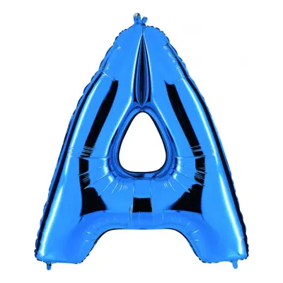 Bokstavsballong Blå Metallic - Bokstav A