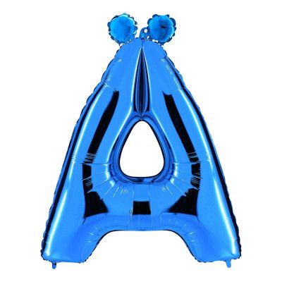 Bokstavsballong Blå Metallic - Bokstav Ä