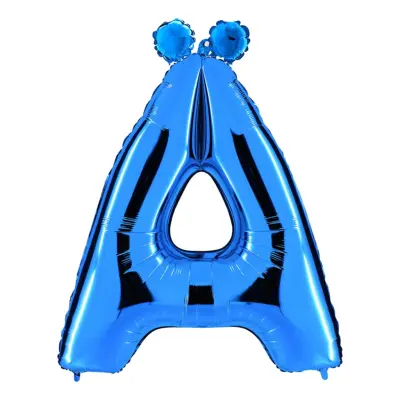 Bokstavsballong Blå Metallic - Bokstav Ä