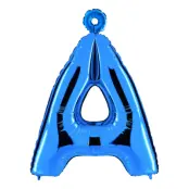 Bokstavsballong Blå Metallic - Bokstav Å