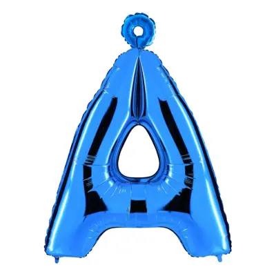Bokstavsballong Blå Metallic - Bokstav Å