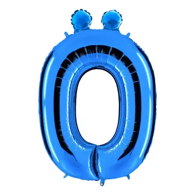 Bokstavsballong Blå Metallic - Bokstav Ö