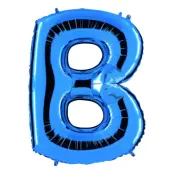Bokstavsballong Blå Metallic - Bokstav B