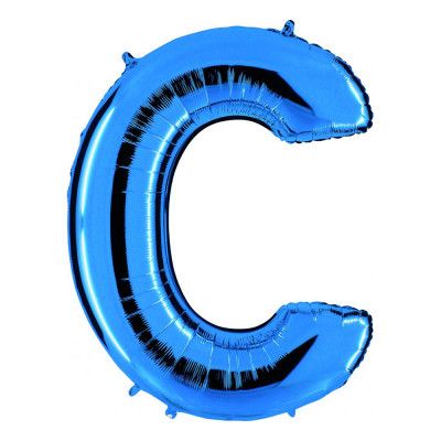 Bokstavsballong Blå Metallic - Bokstav C
