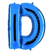 Bokstavsballong Blå Metallic - Bokstav D